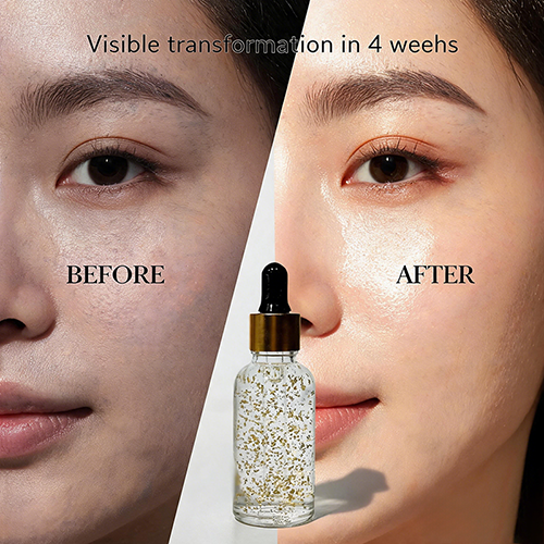 24K Gold Flake Serum with Peptides & Rose Oil
