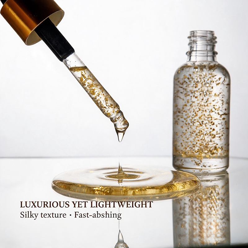 24K Gold Flake Serum with Peptides & Rose Oil