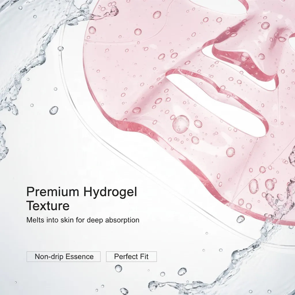 FKY hydrogel mask texture with non-drip essence melting into skin