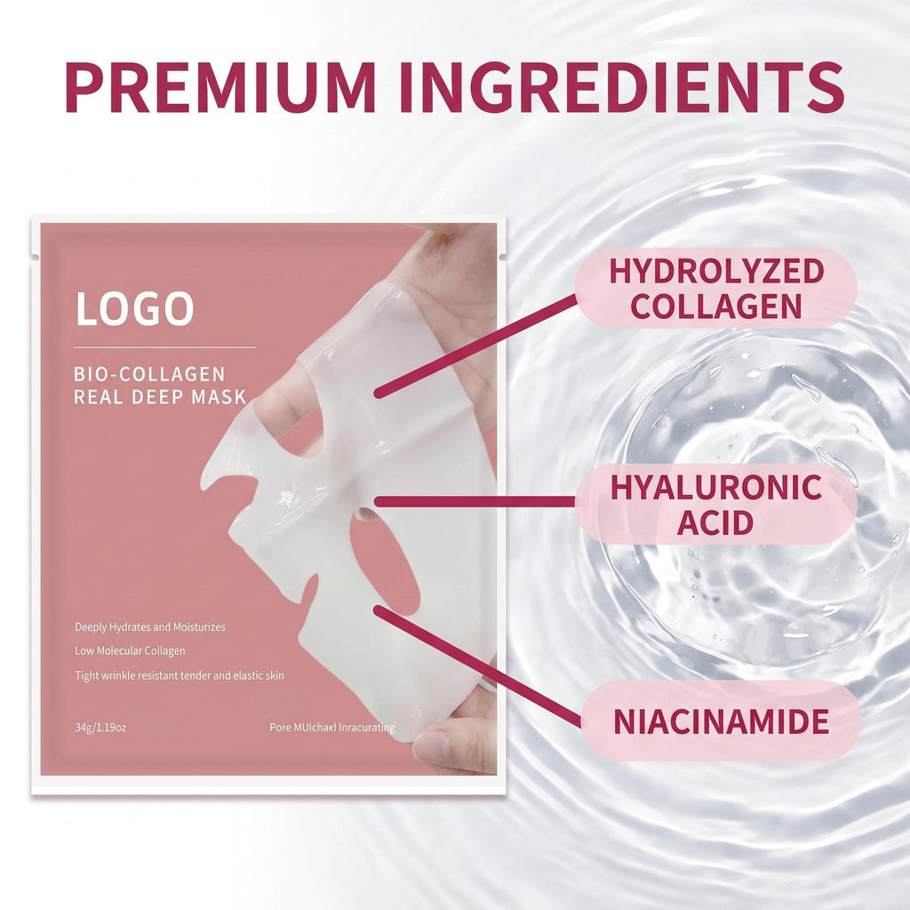 Bio Collagen Real Deep Hydrogel Face Mask – Glass Skin, Vegan, Vitamin C
