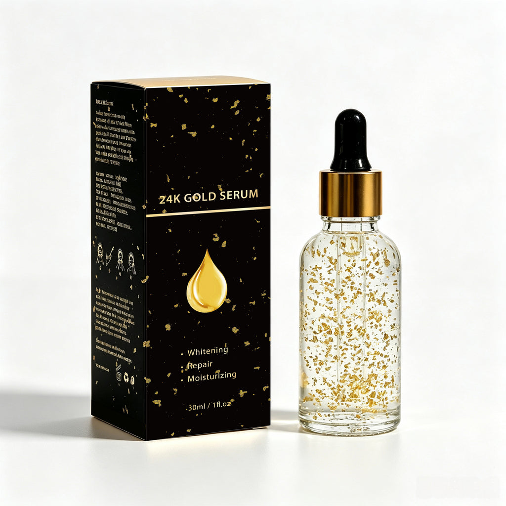 24K Gold Flake Serum with Peptides & Rose Oil