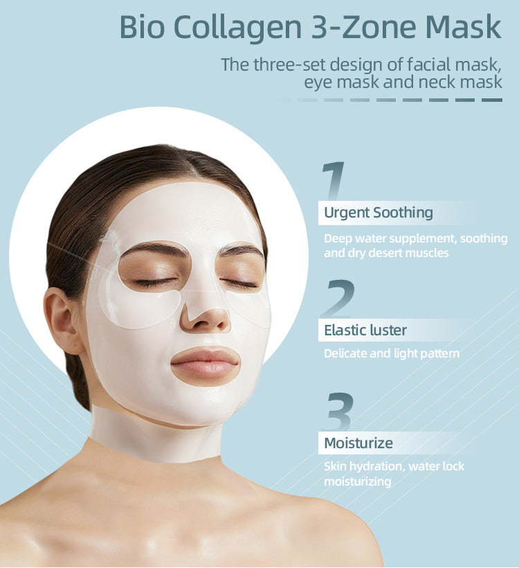 Bio Collagen 3-Zone Mask Set – Face, Eyes & Neck